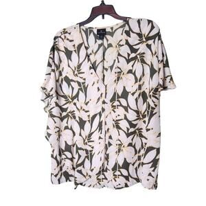 Worthington Palm Leaf Blouse Size XXL
